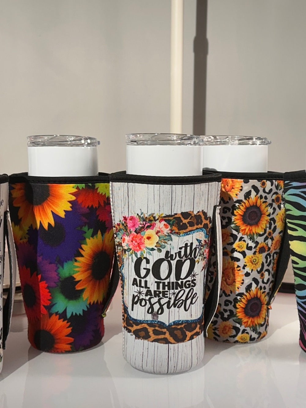 Vibrantly Designed Neoprene Tumbler Sleeve w/ Handle for 30 oz Tumbler (B38-B42)